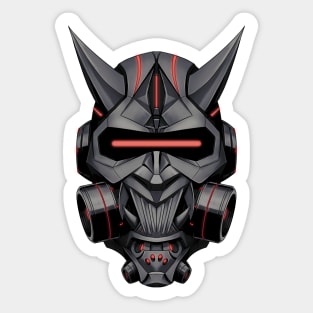 Cyberpunk Oni Mask Sticker